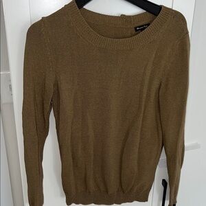 Massimo Dutti Olive/brown Women's Crew Neck Sweater